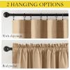 imageNICETOWN 100 Blackout Natural Linen Curtains 90 inches Length 2 Panels Set with Thermal Insulated Liners for Bedroom Farmhouse Style Room Cooling Small Window Draperies for Dining RoomCamel