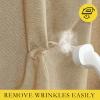 imageNICETOWN 100 Blackout Natural Linen Curtains 90 inches Length 2 Panels Set with Thermal Insulated Liners for Bedroom Farmhouse Style Room Cooling Small Window Draperies for Dining RoomCamel