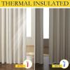 imageNICETOWN 100 Blackout Natural Linen Curtains 90 inches Length 2 Panels Set with Thermal Insulated Liners for Bedroom Farmhouse Style Room Cooling Small Window Draperies for Dining RoomNatural