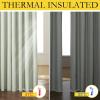 imageNICETOWN 100 Blackout Natural Linen Curtains 90 inches Length 2 Panels Set with Thermal Insulated Liners for Bedroom Farmhouse Style Room Cooling Small Window Draperies for Dining RoomSage Green