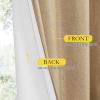 imageNICETOWN 100 Blackout Natural Linen Curtains 90 inches Length 2 Panels Set with Thermal Insulated Liners for Bedroom Farmhouse Style Room Cooling Small Window Draperies for Dining RoomCamel