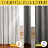 imageNICETOWN 100 Blackout Natural Linen Curtains 90 inches Length 2 Panels Set with Thermal Insulated Liners for Bedroom Farmhouse Style Room Cooling Small Window Draperies for Dining RoomIvory