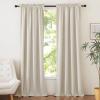 imageNICETOWN 100 Blackout Natural Linen Curtains 90 inches Length 2 Panels Set with Thermal Insulated Liners for Bedroom Farmhouse Style Room Cooling Small Window Draperies for Dining RoomNatural