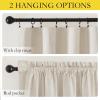 imageNICETOWN 100 Blackout Natural Linen Curtains 90 inches Length 2 Panels Set with Thermal Insulated Liners for Bedroom Farmhouse Style Room Cooling Small Window Draperies for Dining RoomNatural