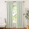 imageNICETOWN 100 Blackout Natural Linen Curtains 90 inches Length 2 Panels Set with Thermal Insulated Liners for Bedroom Farmhouse Style Room Cooling Small Window Draperies for Dining RoomSage Green