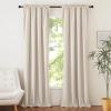 imageNICETOWN 100 Blackout Natural Linen Curtains 90 inches Length 2 Panels Set with Thermal Insulated Liners for Bedroom Farmhouse Style Room Cooling Small Window Draperies for Dining RoomBeige
