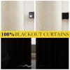 imageNICETOWN 100 Blackout Natural Linen Curtains 90quot Length with Thermal Insulated Liners for Bedroom Farmhouse Style Room Cooling Small Window Draperies for Dining Room 2 Panels 52quot WBeige