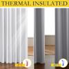imageNICETOWN 100 Blackout Natural Linen Curtains 90quot Length with Thermal Insulated Liners for Bedroom Farmhouse Style Room Cooling Small Window Draperies for Dining Room 2 Panels 52quot WWhite