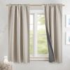 imageNICETOWN 100 Blackout Natural Linen Curtains 90quot Length with Thermal Insulated Liners for Bedroom Farmhouse Style Room Cooling Small Window Draperies for Dining Room 2 Panels 52quot WNatural