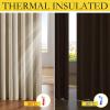 imageNICETOWN 100 Blackout Natural Linen Curtains 90quot Length with Thermal Insulated Liners for Bedroom Farmhouse Style Room Cooling Small Window Draperies for Dining Room 2 Panels 52quot WCream