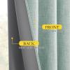 imageNICETOWN 100 Blackout Natural Linen Curtains 90quot Length with Thermal Insulated Liners for Bedroom Farmhouse Style Room Cooling Small Window Draperies for Dining Room 2 Panels 52quot WSeafoam Green