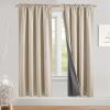 imageNICETOWN 100 Blackout Natural Linen Curtains 90quot Length with Thermal Insulated Liners for Bedroom Farmhouse Style Room Cooling Small Window Draperies for Dining Room 2 Panels 52quot WCream