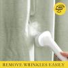 imageNICETOWN 100 Blackout Natural Linen Curtains 90quot Length with Thermal Insulated Liners for Bedroom Farmhouse Style Room Cooling Small Window Draperies for Dining Room 2 Panels 52quot WSage Green