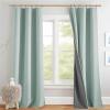imageNICETOWN 100 Blackout Natural Linen Curtains 90quot Length with Thermal Insulated Liners for Bedroom Farmhouse Style Room Cooling Small Window Draperies for Dining Room 2 Panels 52quot WSeafoam Green