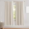 imageNICETOWN 100 Blackout Natural Linen Curtains 90quot Length with Thermal Insulated Liners for Bedroom Farmhouse Style Room Cooling Small Window Draperies for Dining Room 2 Panels 52quot WNatural