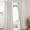 imageNICETOWN 100 Blackout Natural Linen Curtains 90quot Length with Thermal Insulated Liners for Bedroom Farmhouse Style Room Cooling Small Window Draperies for Dining Room 2 Panels 52quot WIvory
