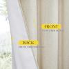 imageNICETOWN 100 Blackout Natural Linen Curtains 90quot Length with Thermal Insulated Liners for Bedroom Farmhouse Style Room Cooling Small Window Draperies for Dining Room 2 Panels 52quot WNatural