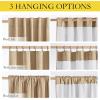 imageNICETOWN 100 Blackout Natural Linen Curtains 90quot Length with Thermal Insulated Liners for Bedroom Farmhouse Style Room Cooling Small Window Draperies for Dining Room 2 Panels 52quot WCamel