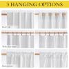 imageNICETOWN 100 Blackout Natural Linen Curtains 90quot Length with Thermal Insulated Liners for Bedroom Farmhouse Style Room Cooling Small Window Draperies for Dining Room 2 Panels 52quot WWhite