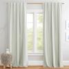 imageNICETOWN 100 Blackout Natural Linen Curtains 90quot Length with Thermal Insulated Liners for Bedroom Farmhouse Style Room Cooling Small Window Draperies for Dining Room 2 Panels 52quot WSage Green
