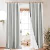 imageNICETOWN 100 Blackout Natural Linen Curtains 90quot Length with Thermal Insulated Liners for Bedroom Farmhouse Style Room Cooling Small Window Draperies for Dining Room 2 Panels 52quot WGrey