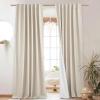 imageNICETOWN 100 Blackout Natural Linen Curtains 90quot Length with Thermal Insulated Liners for Bedroom Farmhouse Style Room Cooling Small Window Draperies for Dining Room 2 Panels 52quot WBeige