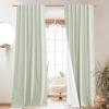 imageNICETOWN 100 Blackout Natural Linen Curtains 90quot Length with Thermal Insulated Liners for Bedroom Farmhouse Style Room Cooling Small Window Draperies for Dining Room 2 Panels 52quot WSage Green
