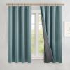 imageNICETOWN 100 Blackout Natural Linen Curtains 90quot Length with Thermal Insulated Liners for Bedroom Farmhouse Style Room Cooling Small Window Draperies for Dining Room 2 Panels 52quot WSkylark Blue