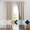 imageNICETOWN 100 Blackout Natural Linen Curtains 90quot Length with Thermal Insulated Liners for Bedroom Farmhouse Style Room Cooling Small Window Draperies for Dining Room 2 Panels 52quot WCream