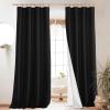 imageNICETOWN 100 Blackout Natural Linen Curtains 90quot Length with Thermal Insulated Liners for Bedroom Farmhouse Style Room Cooling Small Window Draperies for Dining Room 2 Panels 52quot WBlack