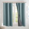imageNICETOWN 100 Blackout Natural Linen Curtains 90quot Length with Thermal Insulated Liners for Bedroom Farmhouse Style Room Cooling Small Window Draperies for Dining Room 2 Panels 52quot WSkylark Blue