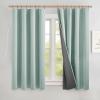 imageNICETOWN 100 Blackout Natural Linen Curtains 90quot Length with Thermal Insulated Liners for Bedroom Farmhouse Style Room Cooling Small Window Draperies for Dining Room 2 Panels 52quot WSeafoam Green