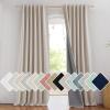 imageNICETOWN 100 Blackout Natural Linen Curtains 90quot Length with Thermal Insulated Liners for Bedroom Farmhouse Style Room Cooling Small Window Draperies for Dining Room 2 Panels 52quot WNatural
