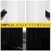 imageNICETOWN 100 Blackout Natural Linen Curtains 90quot Length with Thermal Insulated Liners for Bedroom Farmhouse Style Room Cooling Small Window Draperies for Dining Room 2 Panels 52quot WGreyish White