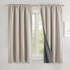 imageNICETOWN 100 Blackout Natural Linen Curtains 90quot Length with Thermal Insulated Liners for Bedroom Farmhouse Style Room Cooling Small Window Draperies for Dining Room 2 Panels 52quot WNatural