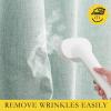 imageNICETOWN 100 Blackout Natural Linen Curtains 90quot Length with Thermal Insulated Liners for Bedroom Farmhouse Style Room Cooling Small Window Draperies for Dining Room 2 Panels 52quot WSeafoam Green