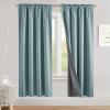 imageNICETOWN 100 Blackout Natural Linen Curtains 90quot Length with Thermal Insulated Liners for Bedroom Farmhouse Style Room Cooling Small Window Draperies for Dining Room 2 Panels 52quot WSkylark Blue
