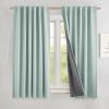 imageNICETOWN 100 Blackout Natural Linen Curtains 90quot Length with Thermal Insulated Liners for Bedroom Farmhouse Style Room Cooling Small Window Draperies for Dining Room 2 Panels 52quot WSeafoam Green