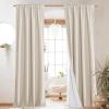 imageNICETOWN 100 Blackout Natural Linen Curtains 90quot Length with Thermal Insulated Liners for Bedroom Farmhouse Style Room Cooling Small Window Draperies for Dining Room 2 Panels 52quot WBeige