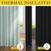 imageNICETOWN 100 Blackout Natural Linen Curtains 90quot Length with Thermal Insulated Liners for Bedroom Farmhouse Style Room Cooling Small Window Draperies for Dining Room 2 Panels 52quot WSeafoam Green