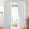 imageNICETOWN 100 Blackout Natural Linen Curtains 90quot Length with Thermal Insulated Liners for Bedroom Farmhouse Style Room Cooling Small Window Draperies for Dining Room 2 Panels 52quot WWhite