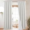 imageNICETOWN 100 Blackout Natural Linen Curtains 90quot Length with Thermal Insulated Liners for Bedroom Farmhouse Style Room Cooling Small Window Draperies for Dining Room 2 Panels 52quot WIvory