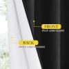imageNICETOWN 100 Blackout Natural Linen Curtains 90quot Length with Thermal Insulated Liners for Bedroom Farmhouse Style Room Cooling Small Window Draperies for Dining Room 2 Panels 52quot WBlack