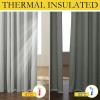 imageNICETOWN 100 Blackout Natural Linen Curtains 90quot Length with Thermal Insulated Liners for Bedroom Farmhouse Style Room Cooling Small Window Draperies for Dining Room 2 Panels 52quot WGrey