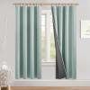 imageNICETOWN 100 Blackout Natural Linen Curtains 90quot Length with Thermal Insulated Liners for Bedroom Farmhouse Style Room Cooling Small Window Draperies for Dining Room 2 Panels 52quot WSeafoam Green