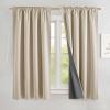imageNICETOWN 100 Blackout Natural Linen Curtains 90quot Length with Thermal Insulated Liners for Bedroom Farmhouse Style Room Cooling Small Window Draperies for Dining Room 2 Panels 52quot WCream