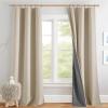 imageNICETOWN 100 Blackout Natural Linen Curtains 90quot Length with Thermal Insulated Liners for Bedroom Farmhouse Style Room Cooling Small Window Draperies for Dining Room 2 Panels 52quot WCream