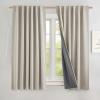 imageNICETOWN 100 Blackout Natural Linen Curtains 90quot Length with Thermal Insulated Liners for Bedroom Farmhouse Style Room Cooling Small Window Draperies for Dining Room 2 Panels 52quot WNatural