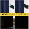 imageNICETOWN 100 Blackout Natural Linen Curtains 90quot Length with Thermal Insulated Liners for Bedroom Farmhouse Style Room Cooling Small Window Draperies for Dining Room 2 Panels 52quot WDark Blue