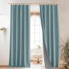 imageNICETOWN 100 Blackout Natural Linen Curtains 90quot Length with Thermal Insulated Liners for Bedroom Farmhouse Style Room Cooling Small Window Draperies for Dining Room 2 Panels 52quot WSkylark Blue
